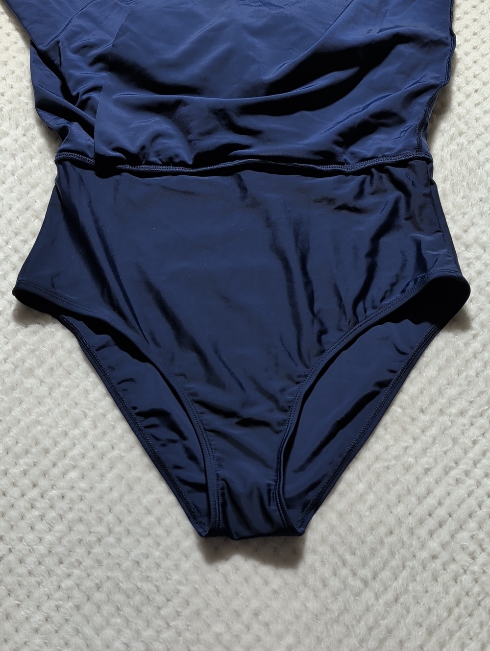 Cupshe Navy V-Neck Ruffled Swim Dress - Picture 5 of 11